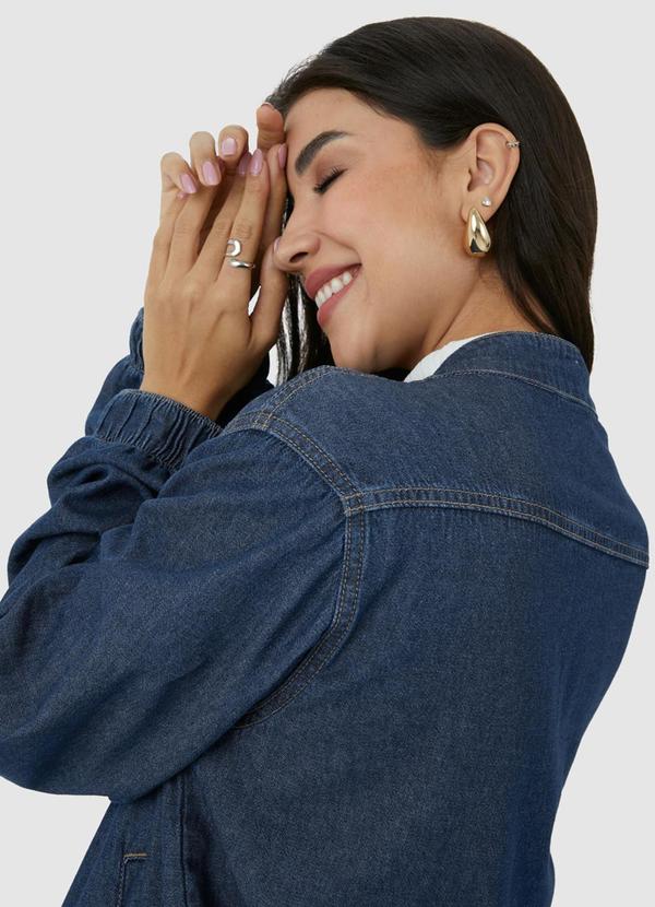 Malwee - Jaqueta Feminina Bomber Jeans Azul 3