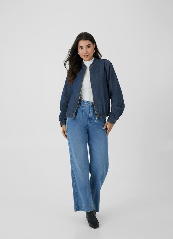 Malwee - Jaqueta Feminina Bomber Jeans Azul 4
