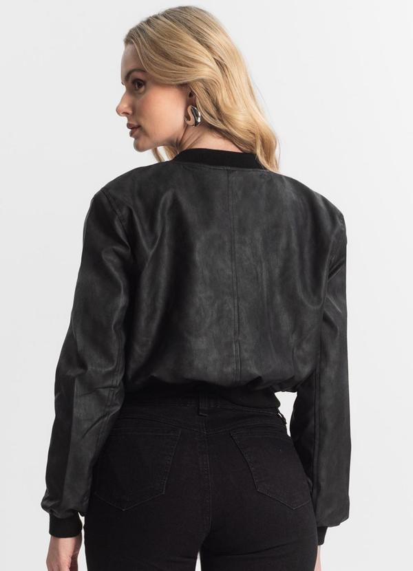 Rovitex - Jaqueta Feminina Bomber Pu Hansez Preto 2