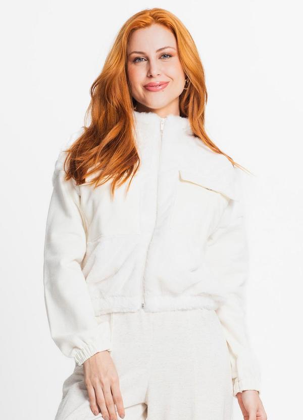 Rovitex - Jaqueta Feminina com Bolso Bege