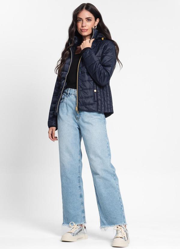 Endless - Jaqueta Feminina com Capuz em Microfibra Azul 2