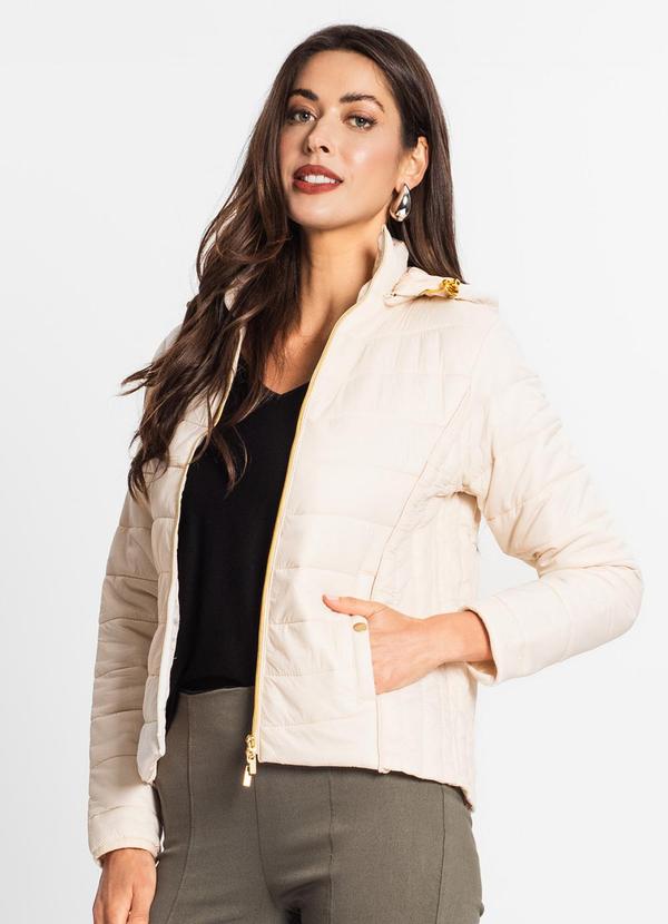 Endless - Jaqueta Feminina com Capuz em Microfibra Bege