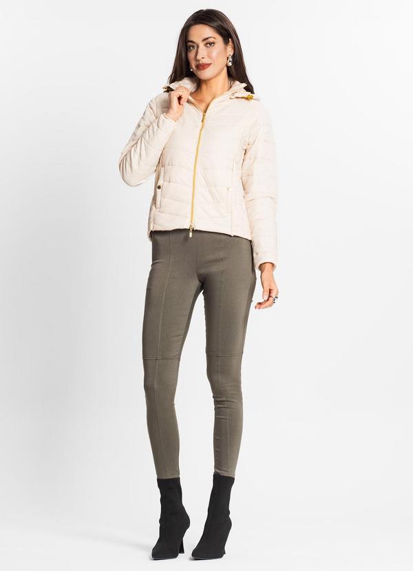 Endless - Jaqueta Feminina com Capuz em Microfibra Bege 3