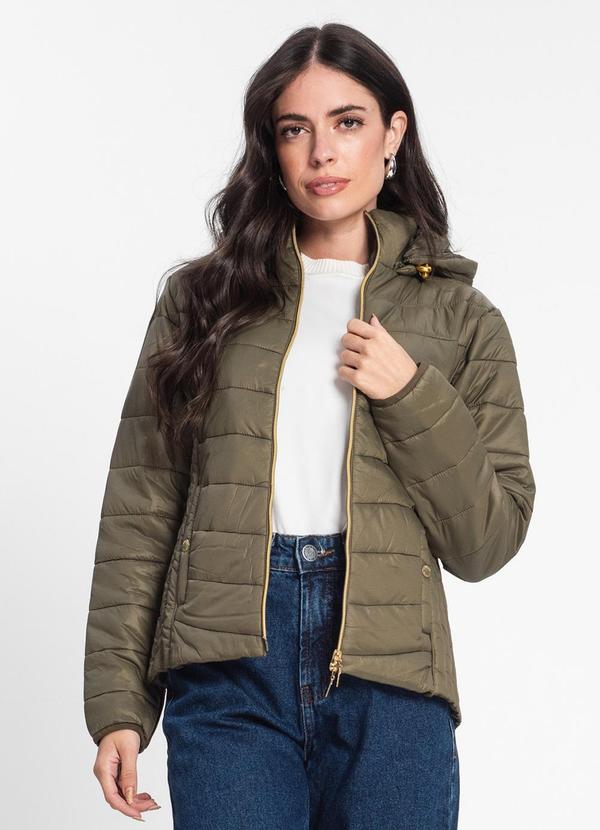 Endless - Jaqueta Feminina com Capuz em Microfibra Verde