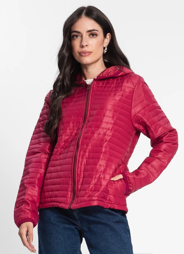 Jaqueta Feminina com Capuz Vermelho Rovitex