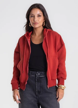 Endless - Jaqueta Feminina com Capuz Vermelho - ENDLESS