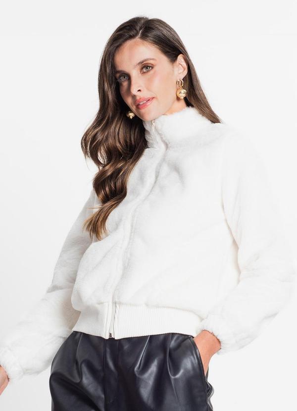 Rovitex - Jaqueta Feminina com Zíper Bege