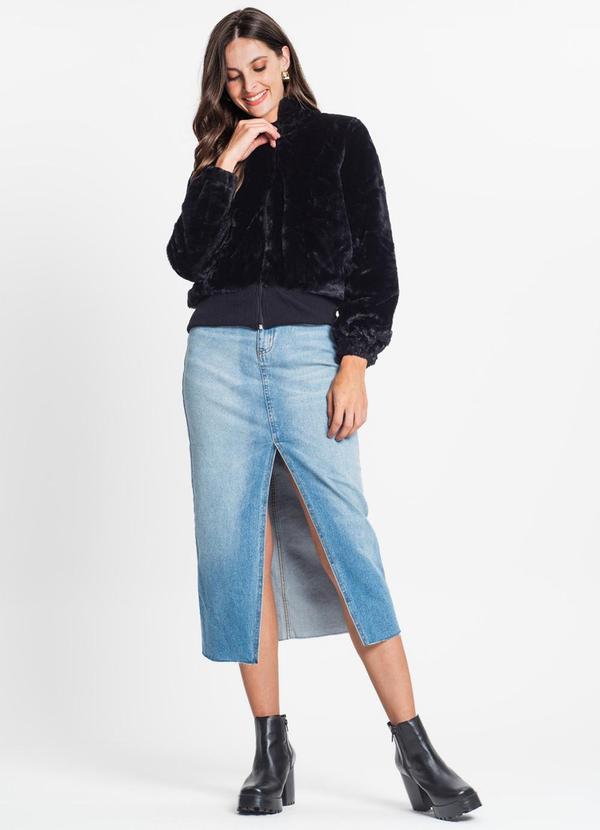 Rovitex - Jaqueta Feminina com Zíper Preto 3