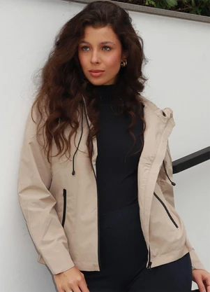 Hiatto Confecção - Jaqueta Feminina Corta Vento Forrada Bege - HIATTO CONFECÇÃO