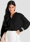 Dianna - Jaqueta Feminina Cropped em Tweed Branco - variação: Preto