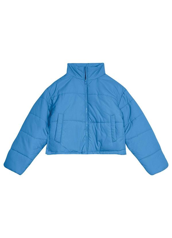 Malwee - Jaqueta Feminina Cropped Puffer Azul