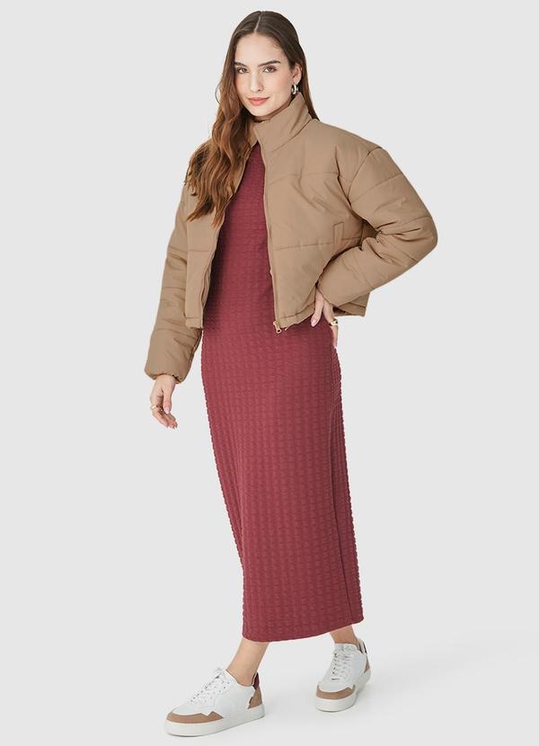 Malwee - Jaqueta Feminina Cropped Puffer Marrom 3