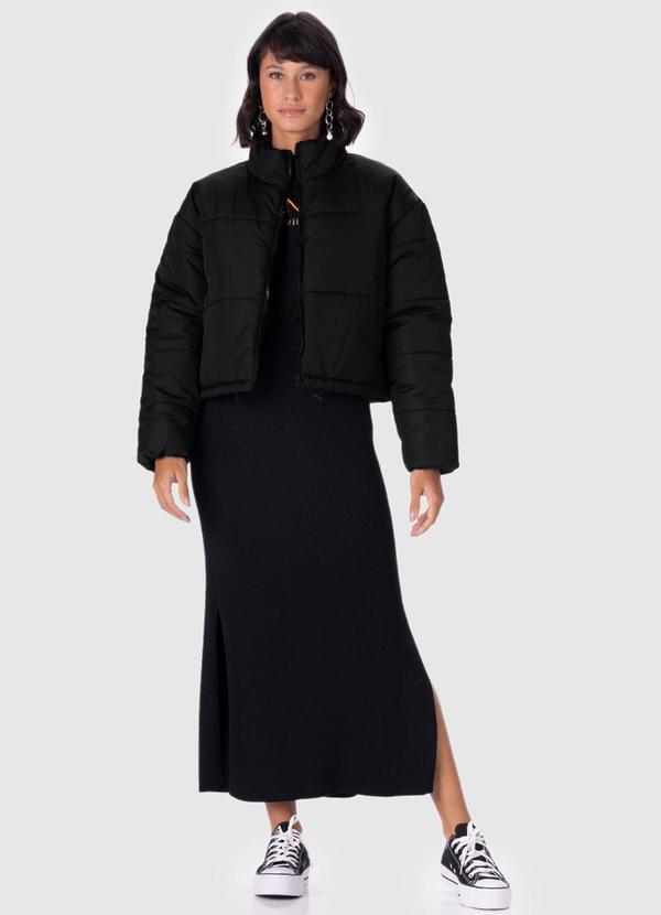 Malwee - Jaqueta Feminina Cropped Puffer Preto 2