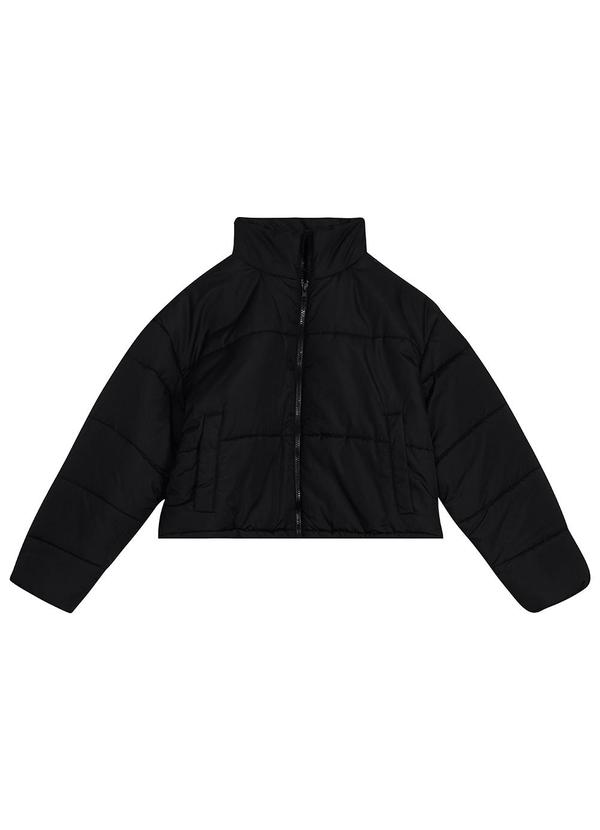 Malwee - Jaqueta Feminina Cropped Puffer Preto 3