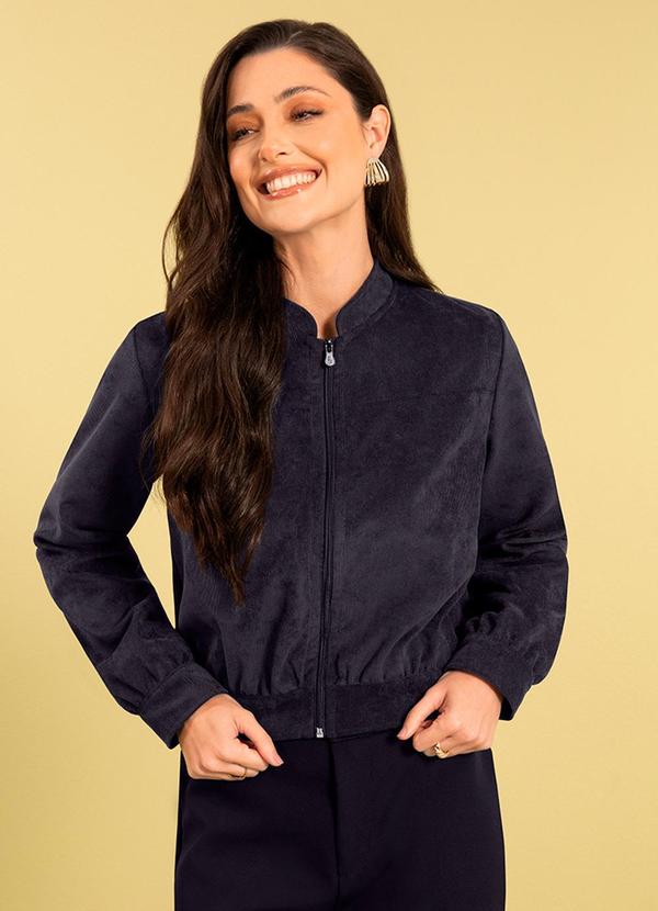 Cativa - Jaqueta Feminina de Veludo Cotelê Preto