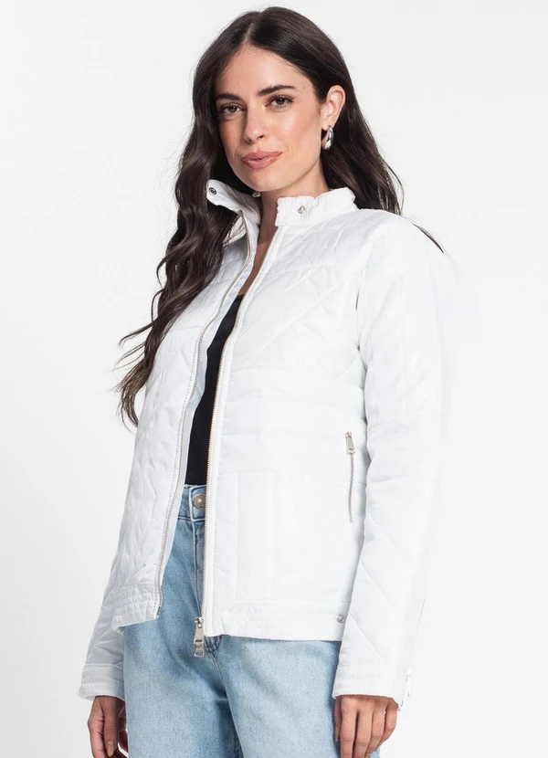 Endless - Jaqueta Feminina em Microfibra Branco