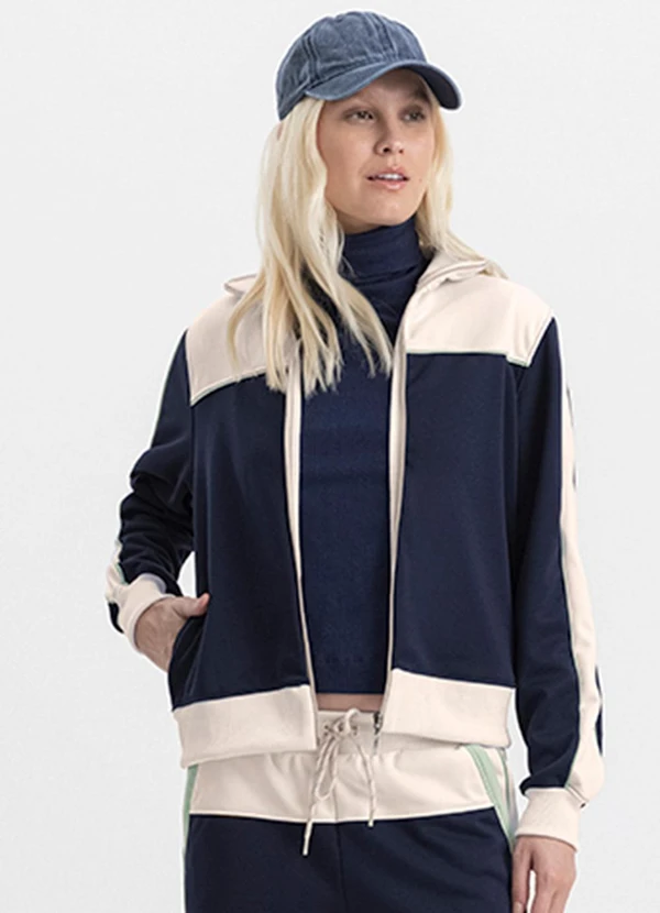 Essendi - Jaqueta Feminina em Moletom Azul