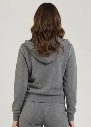 Just Basic - Jaqueta Feminina em Moletom Cinza - JUST BASIC