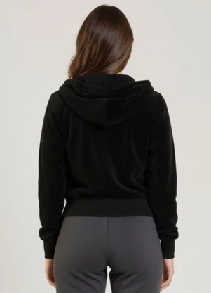 Just Basic - Jaqueta Feminina em Moletom Preto - JUST BASIC