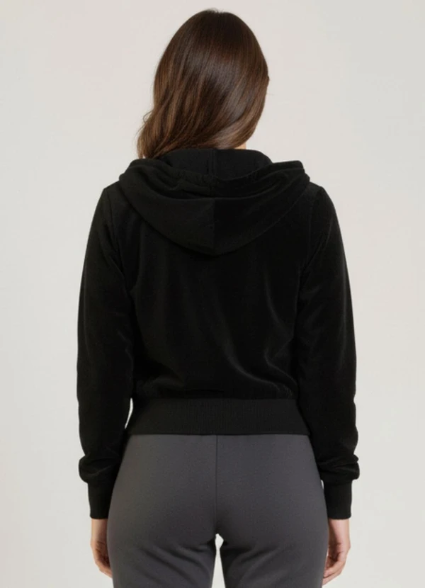 Just Basic - Jaqueta Feminina em Moletom Preto 2