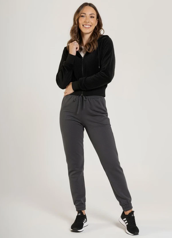 Just Basic - Jaqueta Feminina em Moletom Preto 3