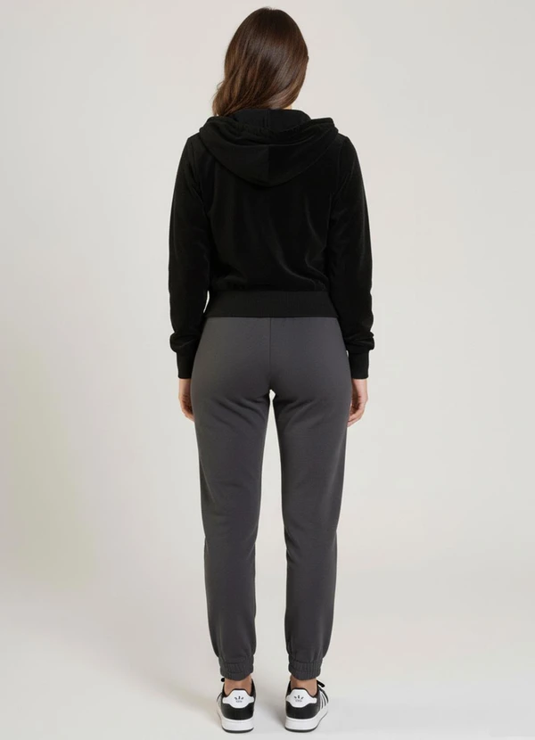 Just Basic - Jaqueta Feminina em Moletom Preto 4