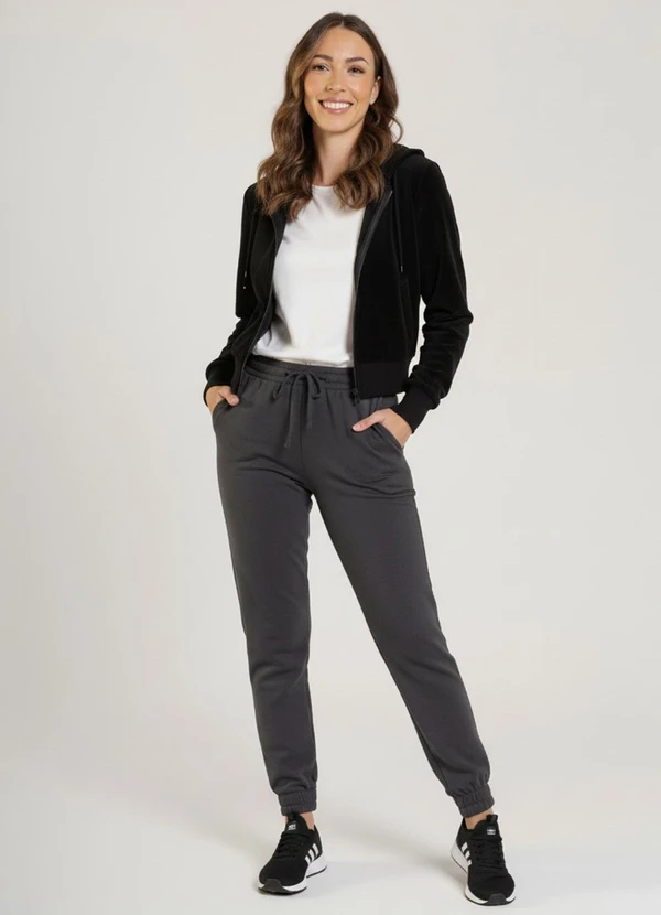 Just Basic - Jaqueta Feminina em Moletom Preto 5