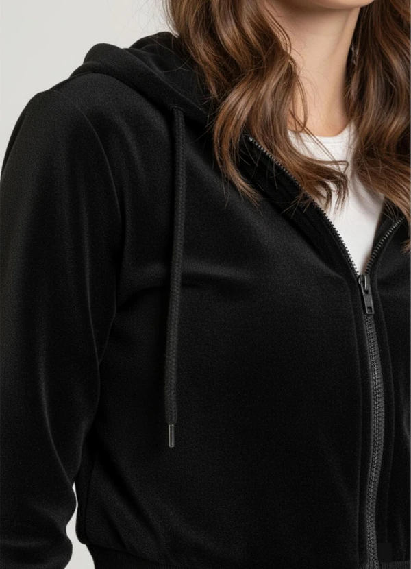 Just Basic - Jaqueta Feminina em Moletom Preto 6