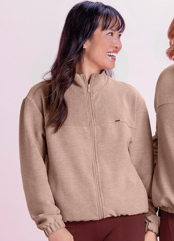 Marialícia - Jaqueta Feminina em Moletom Marrom