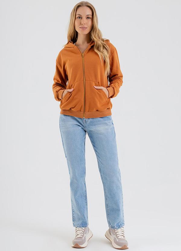 Just Basic - Jaqueta Feminina em Moletom Marrom 3