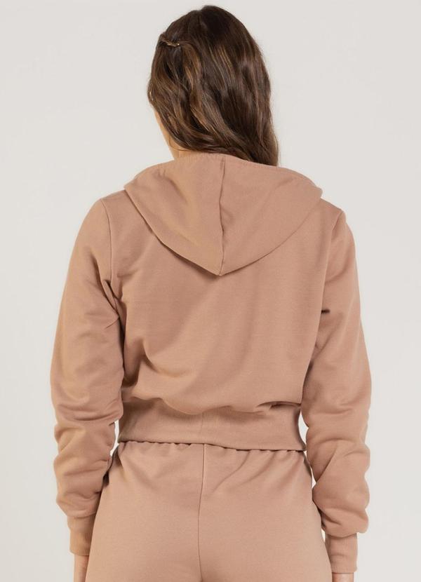 Just Basic - Jaqueta Feminina em Moletom Marrom 2