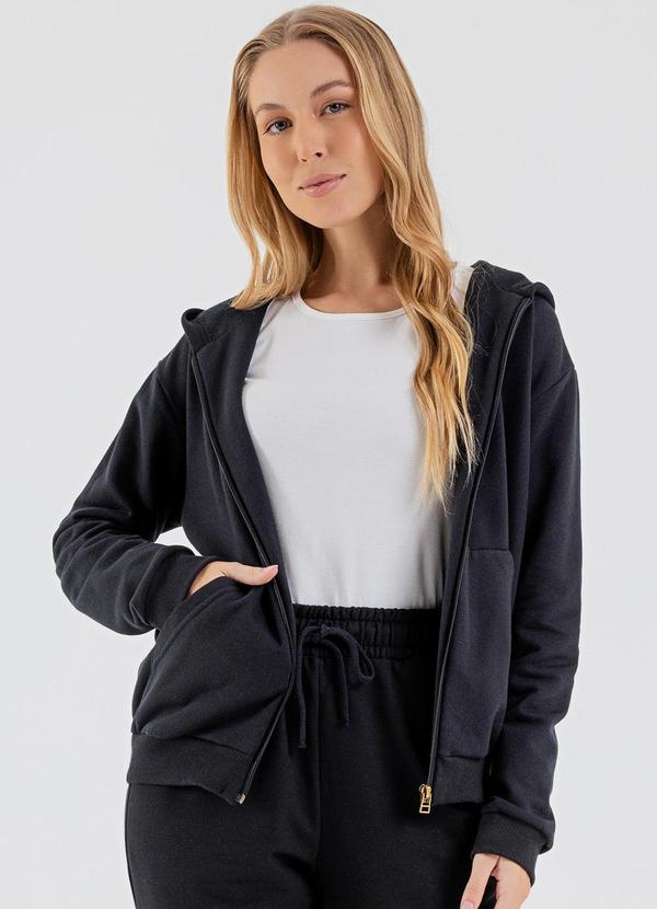 Just Basic - Jaqueta Feminina em Moletom Preto