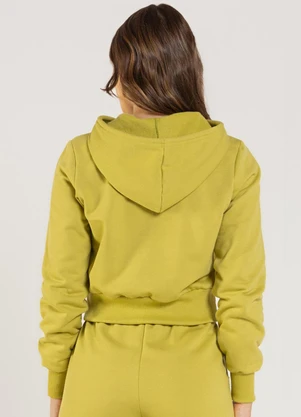 Just Basic - Jaqueta Feminina em Moletom Verde - JUST BASIC