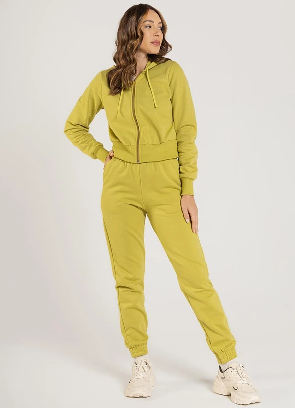 Just Basic - Jaqueta Feminina em Moletom Verde 3