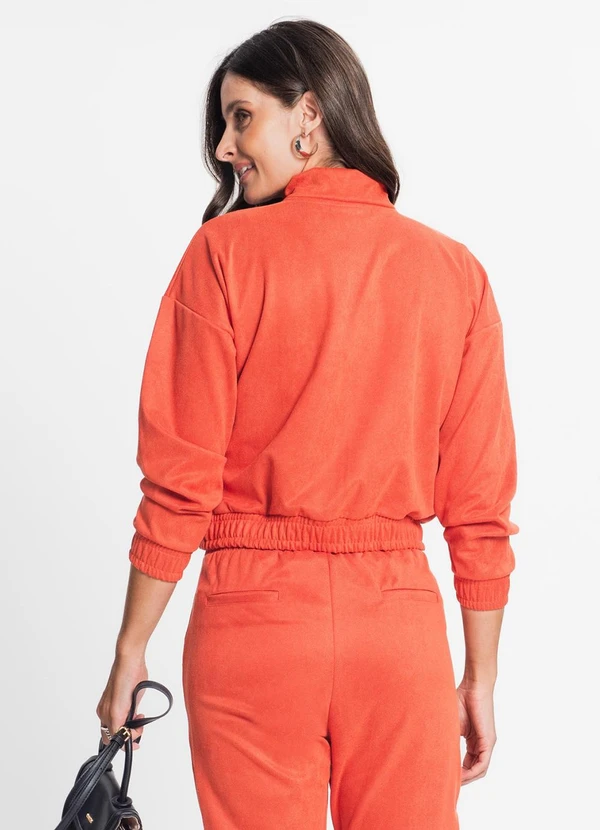 Rovitex - Jaqueta Feminina em Suede Sarjado Laranja 2