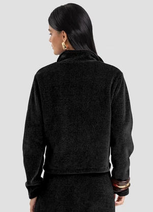 Dianna - Jaqueta Feminina em Tricot Glow Shine Preto - DIANNA
