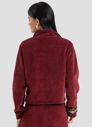 Dianna - Jaqueta Feminina em Tricot Glow Shine Vermelho - DIANNA