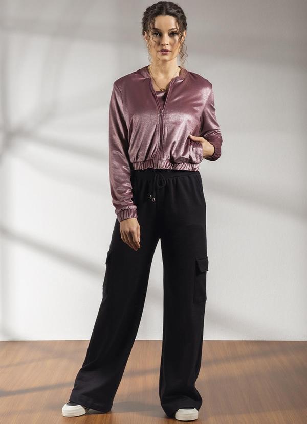 Habana - Jaqueta Feminina em Veludo com Forro Rosa 2