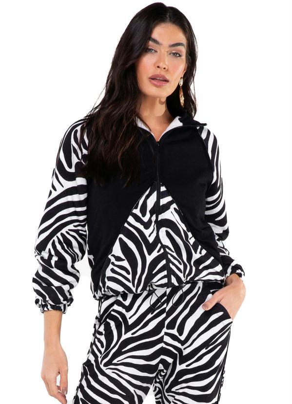 Endless - Jaqueta Feminina Estampada Preto