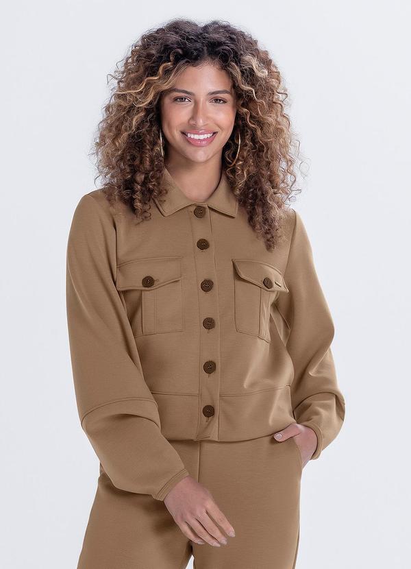 Marialícia - Jaqueta Feminina Estruturada Marrom