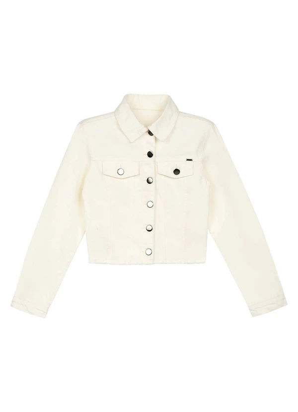 Marialícia - Jaqueta Feminina Jeans Bege 3