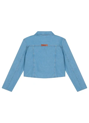 Marialícia - Jaqueta Feminina Jeans com Bolsos Azul - MARIALÍCIA