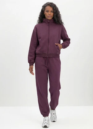 Essendi - Jaqueta Feminina Moletom Collab e Brandili Bordô - ESSENDI