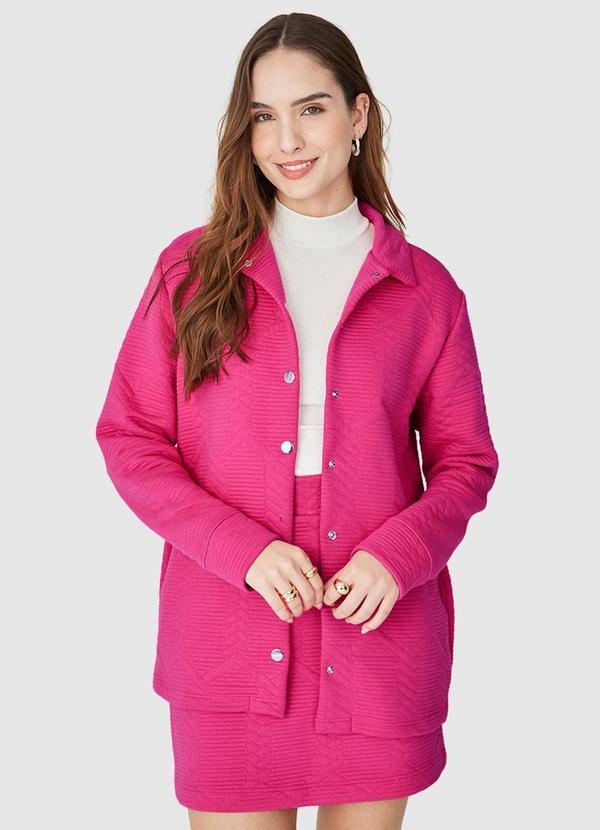 Malwee - Jaqueta Feminina Oversized Rosa