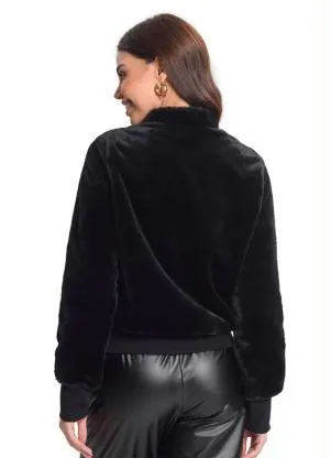 Rovitex - Jaqueta Feminina Pelo Sintético Preto - ROVITEX