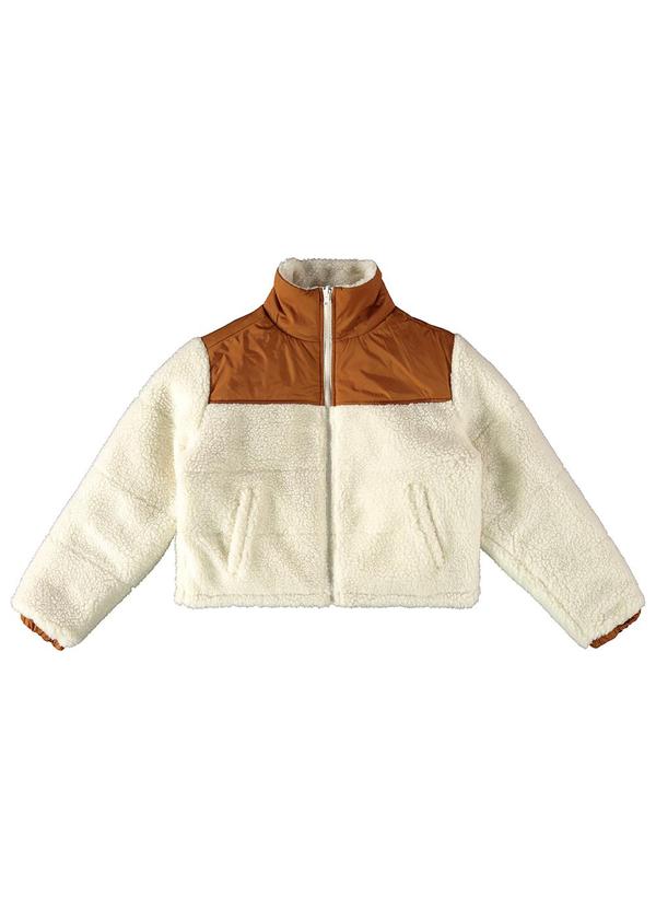 Enfim - Jaqueta Feminina Puffer Dupla Face Marrom 2