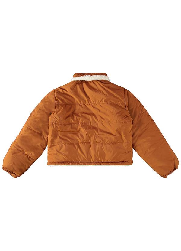 Enfim - Jaqueta Feminina Puffer Dupla Face Marrom 3