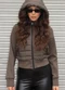 Hiatto Confecção - Jaqueta Feminina Puffer Mangas Neoprene Musgo - variação: Musgo