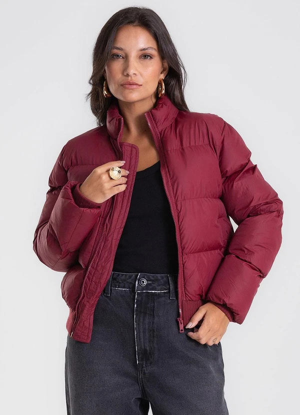 Endless - Jaqueta Feminina Puffer Microfibra Vermelho