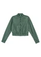 Marialícia - Jaqueta Feminina Resinada com Zíper Verde - variação: Verde